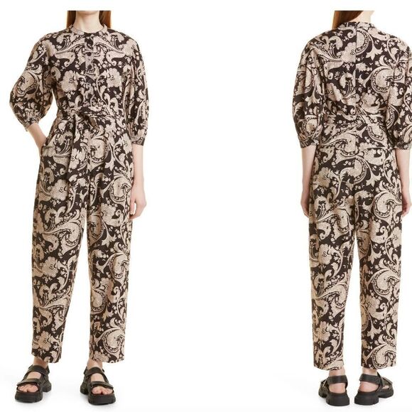 Rebecca Taylor Scroll Paisley Pleated Jumpsuit Jumper BNWT - Picture 6 of 15